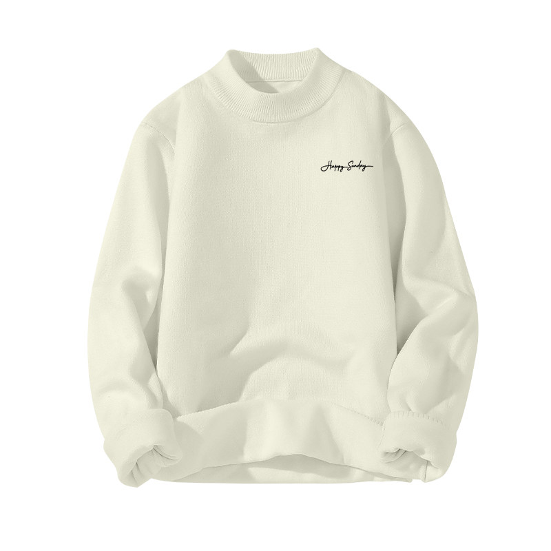 GV真维斯杏色针织衫男秋冬款半高领保暖羊毛衫男款内搭宽松毛衣A