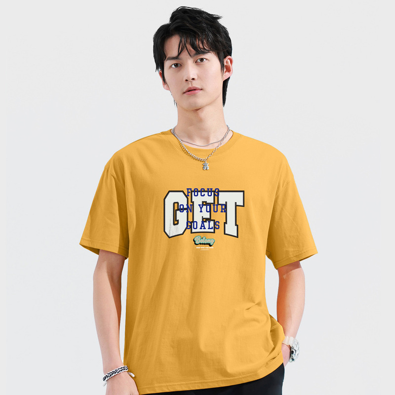 真维斯官方旗舰店JR真维斯男装2022春夏新款纯棉圆领印花潮流休闲字母短袖T恤上衣2