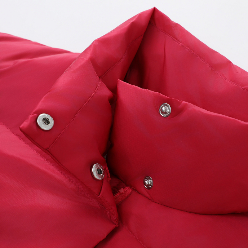 LBH真维斯女装立领保暖羽绒外套 2025冬季新品 宽松红色羽绒服女 - 图2