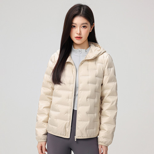 WX真维斯女装2025冬季新款潮牌时尚女生休闲薄款羽绒服立领外套 - 图1