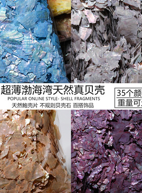 非遗螺钿天然幻彩渤海湾贝壳片DIY胸针发簪饰品漆画团建活动材料