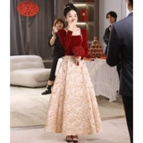 Вечернее платье, демисезонный модный элегантный лонгслив, свадебное платье, юбка, квадратный вырез, изысканный стиль