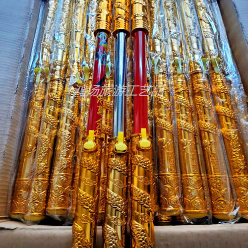 金箍棒玩具自动伸缩金箍棒金属不锈钢孙悟空金骨棒紧箍咒表演道具 - 图0