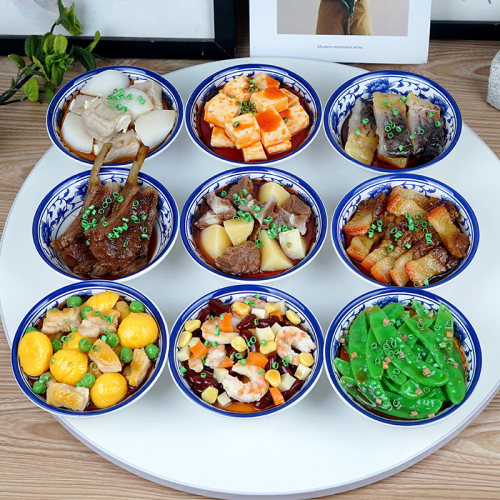 仿真食物品模型小碗菜中西餐凉菜摆盘红烧肉鸡鱼肉装饰摆件盘道具 - 图2