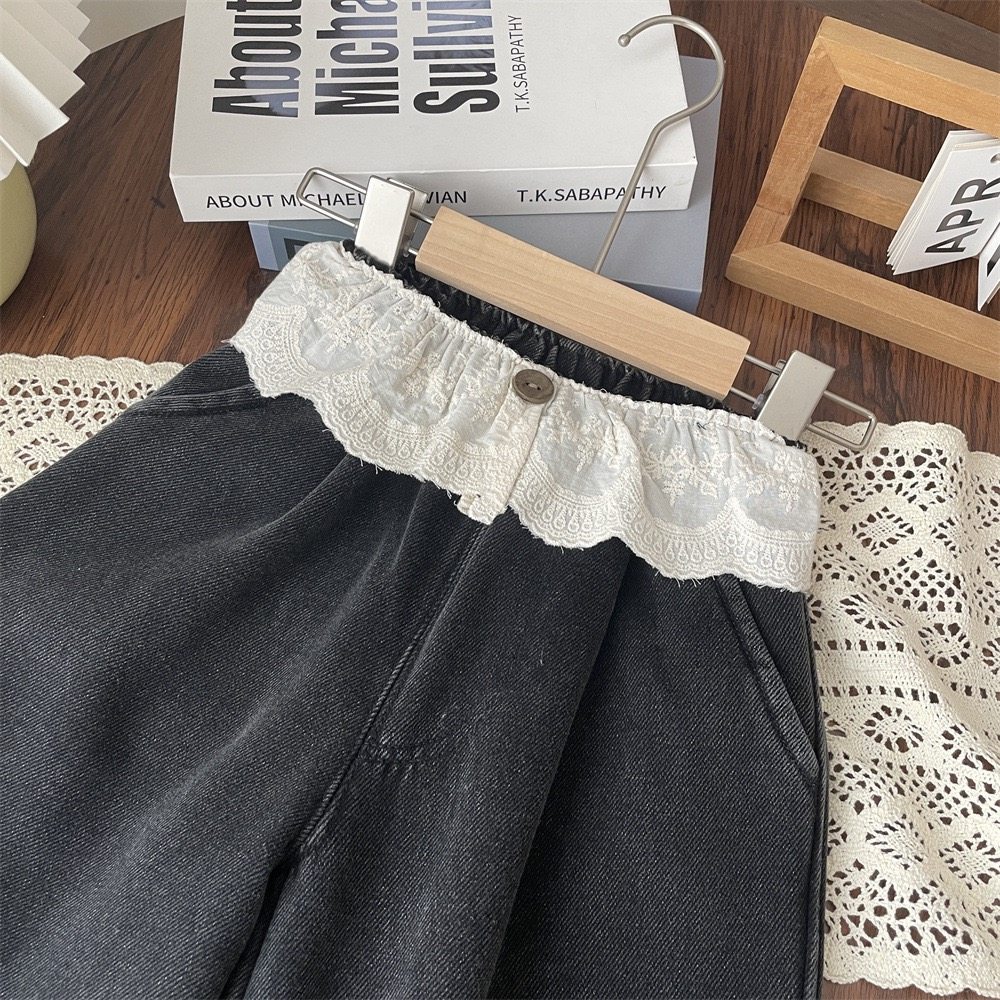 女童加绒牛仔裤2025冬季新款儿童加绒加厚直筒阔腿裤宝宝洋气裤子,淘宝优惠券,粉丝福利购,淘宝优惠卷