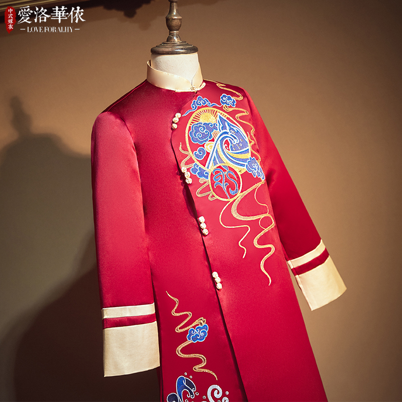 新郎秀禾服新款男士结婚服中式男款 爱洛华依民族服装