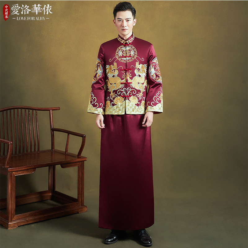 新郎秀禾服男装2020新款秋冬敬酒服 爱洛华依民族服装