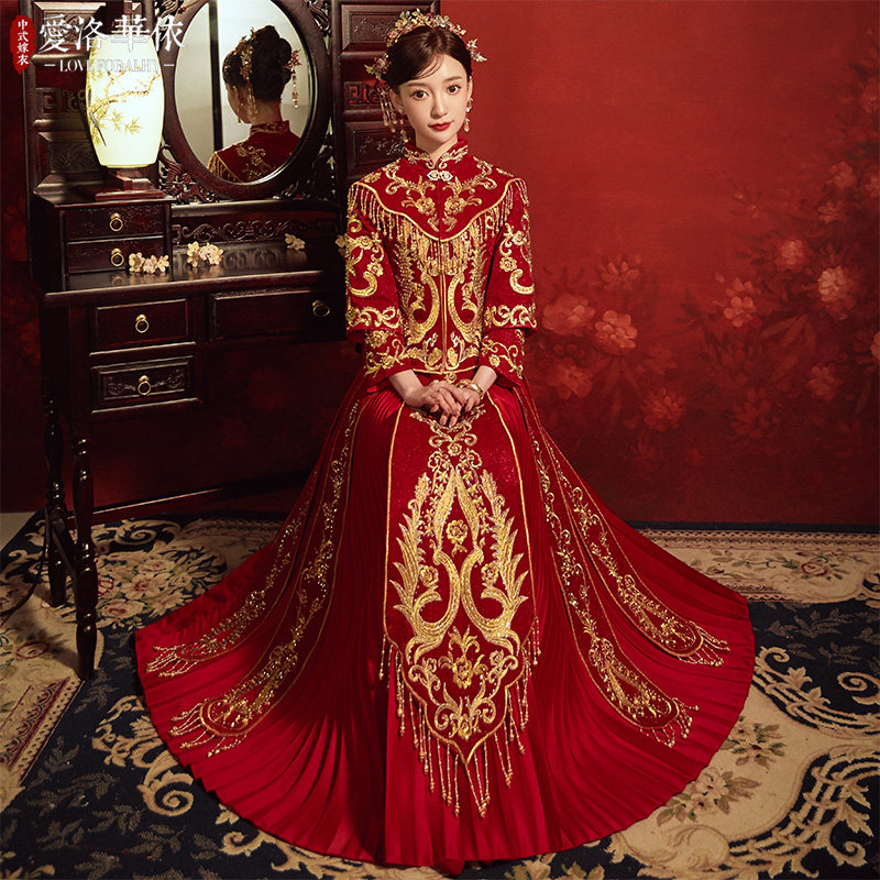 秀禾服2021年冬季新款结婚敬酒服 爱洛华依旗袍