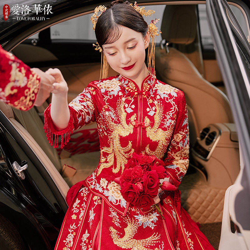 秀禾服2020新款秋冬中式结婚敬酒服 爱洛华依旗袍