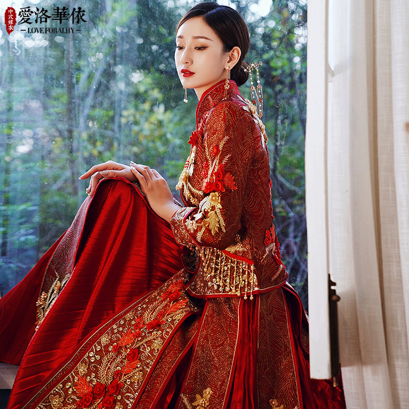 秀禾服2020秋冬结婚中式秀禾敬酒服 爱洛华依旗袍