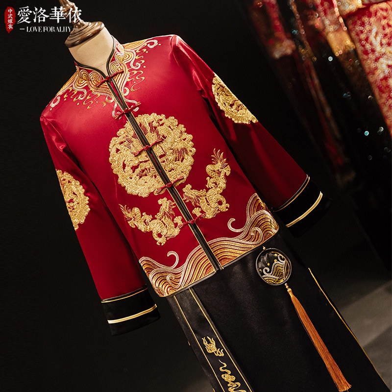 秀禾服男装2021年新款中式结婚礼服 爱洛华依其他民族服装