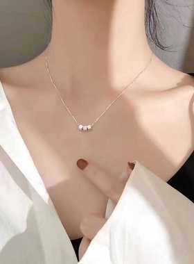 简约时尚银色金属小方块项链