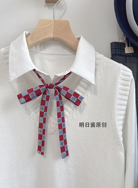 明日同学jk免打领结小长柄波点日系水手服制服衬衣配件一件包邮