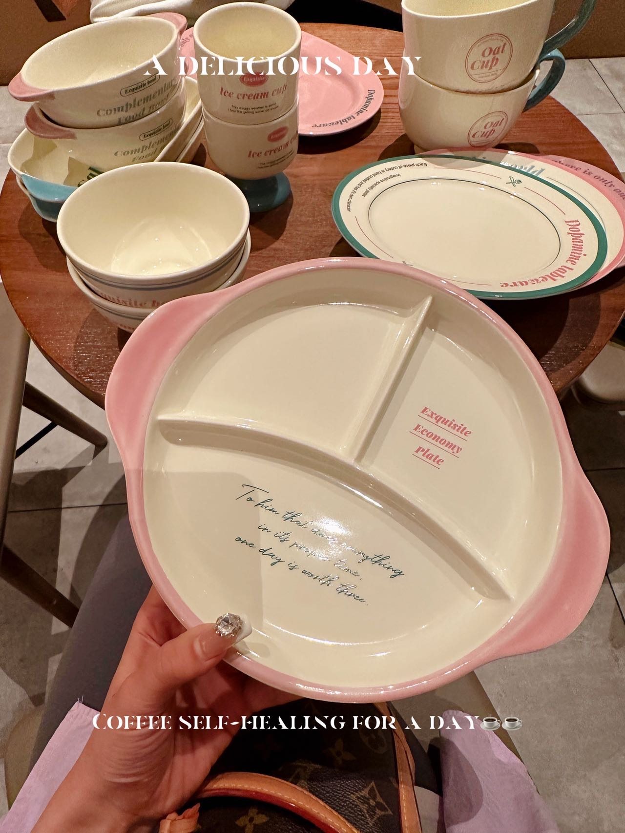 ES韩风ins字母法式餐具陶瓷盘碗套装家用米饭碗早餐盘一人食,淘宝优惠券,粉丝福利购,淘宝优惠卷