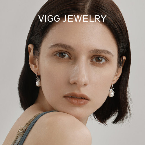 VIGG半蝶耳环女纯银珍珠耳钉2026年新款潮高级感蝴蝶结轻奢耳饰品 - 图0