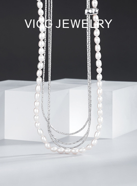 新款小众百搭月夜项链女珍珠配链