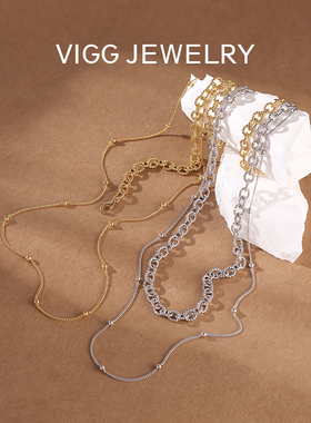 VIGG古巴光珠O字套链女轻奢小众2025年新款扭纹锁骨链高级感配饰