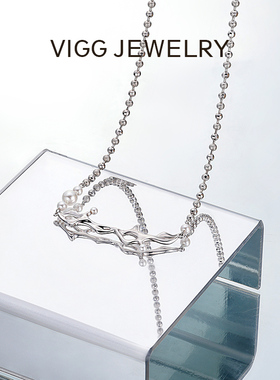 VIGG浮游项链女轻奢小众珍珠