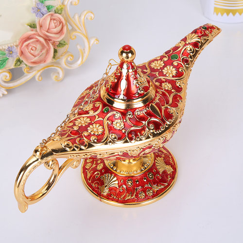阿拉丁神灯锡器复古欧式工艺品合金创意俄罗斯许愿灯家居金属摆件 - 图0