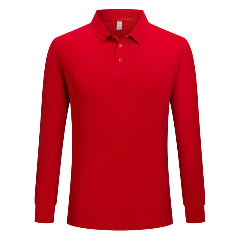 春秋POLO衫工作服t恤男女团体服广告衫印字log纯色冰氧翻领长袖 - 图2