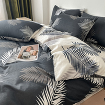 ins art fan leaf pure cotton four pieces type foreign pie all cotton 1 5m1 8 m bed bedding soft quilt cover sheet