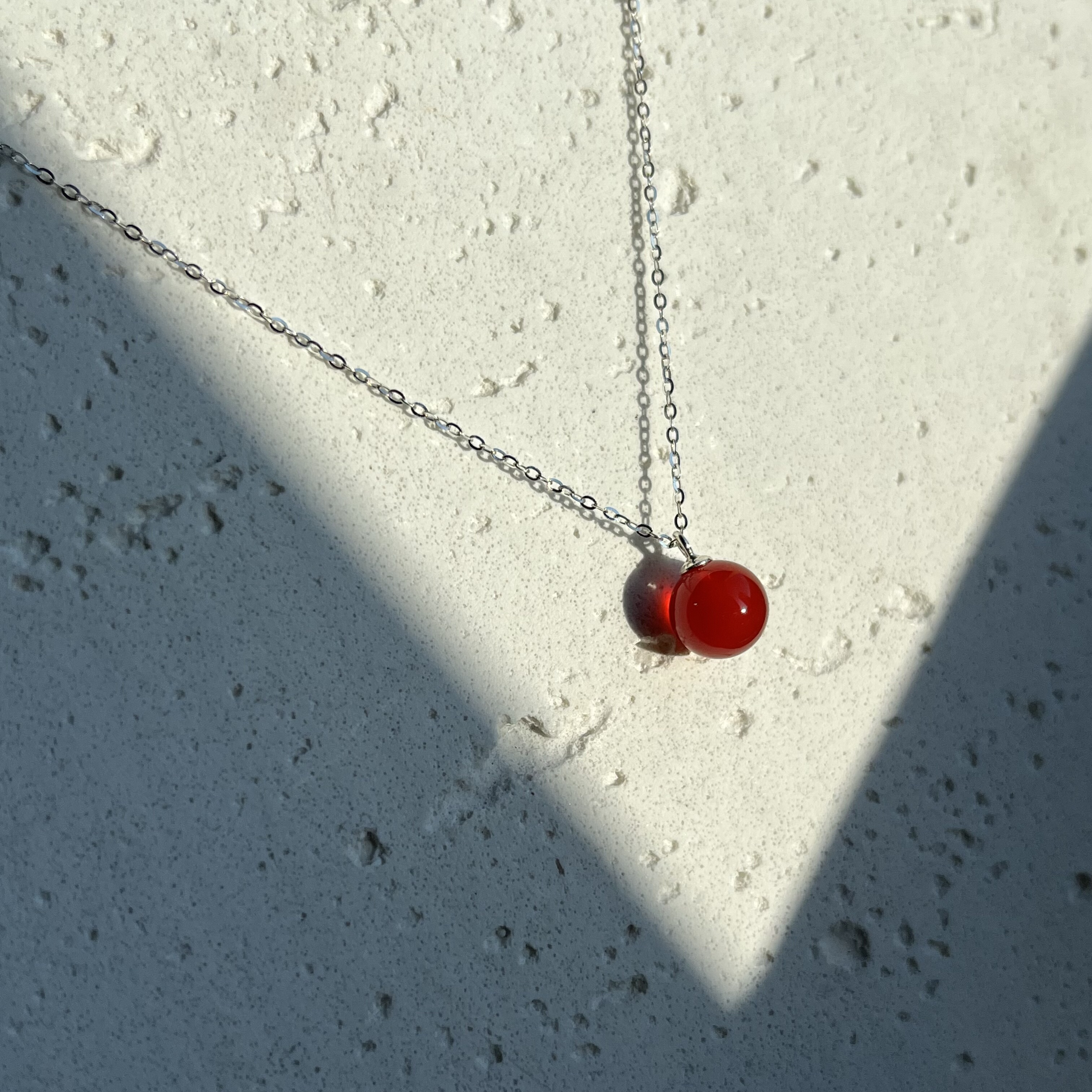 基础款天然红玛瑙吊坠项链纯银新中式新年本命年复古简约锁骨链,淘宝优惠券,粉丝福利购,淘宝优惠卷