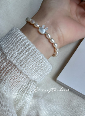 亲子款珍珠手链天然珍珠白蝶贝