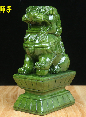 玉石狮子门口阳台窗台摆件