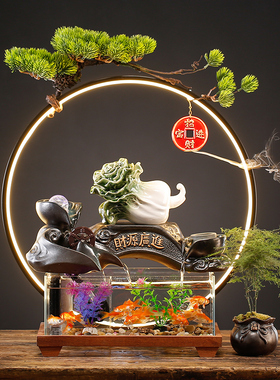 陶瓷流水摆件客厅办公室装饰品