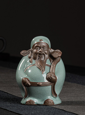 摆设哥窑禅意风陶瓷福禄寿三星