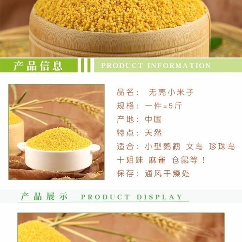 虎皮鹦鹉饲料鸟食玄凤谷子牡丹粮食文鸟不带壳黄小米黄雀鸟粮包邮 - 图1