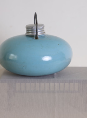 日月堂民国蓝色暖手炉上海老古董