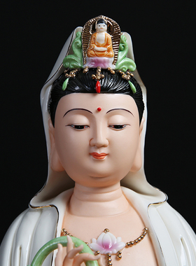 滴水观音菩萨佛像工艺品德化白瓷