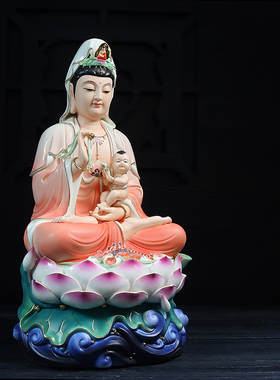 菩萨像摆件白瓷供奉摆件观音佛像