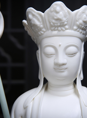 德化带帽地藏王站像摆件