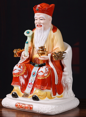 红衣土地公婆福德正神像