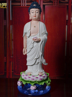 西方三圣菩萨观音像供奉德化陶瓷