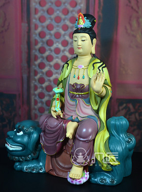 陶瓷文殊供奉风水普贤菩萨佛像