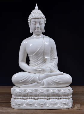禅意风摆件药师佛德化白瓷