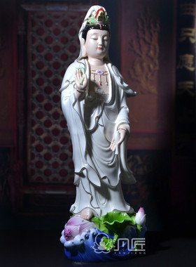 滴水观音菩萨像供奉摆件德化陶瓷