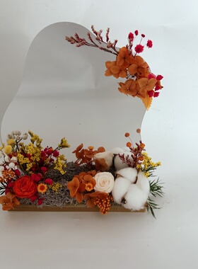 永生花diy材料云镜镜子装饰家居摆件创意花束制作儿生日礼物