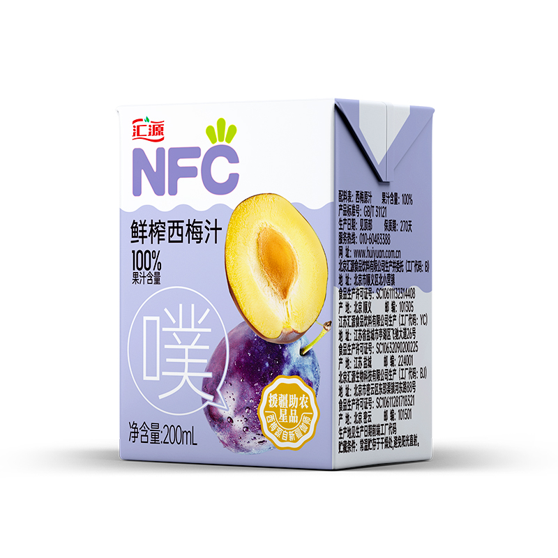 汇源NFC 100%鲜榨西梅汁200ml*12盒6盒可选纯果汁果蔬汁礼盒饮料-图3