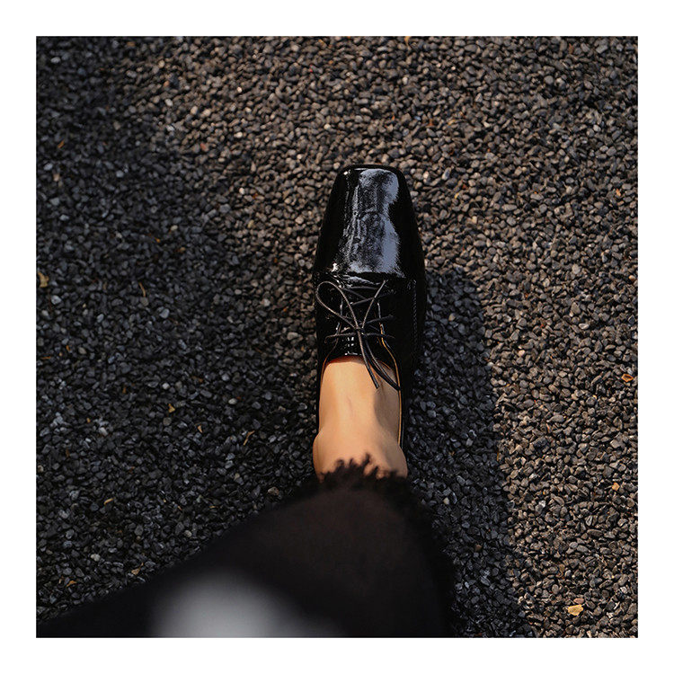 女士时尚2026年春季新款方头平底系带小皮鞋气质深口真皮单鞋,淘宝优惠券,粉丝福利购,淘宝优惠卷