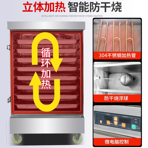 Тяньки -паровая рисовая шкаф коммерческий электрический пареный коробка отель столовая небольшие пареные рисовые булочки с полной автоматической газовой паревой парой