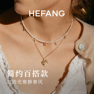 [新品]HEFANG何方金叶子项链静奢风轻奢优雅高级气质颈链520礼物