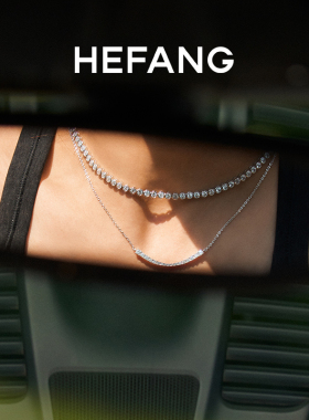 [618新品]HEFANG何方珠宝冰晶微笑项链精致银饰时尚百搭锁骨链女