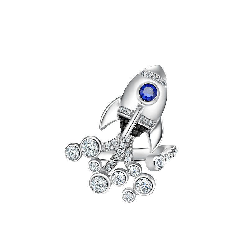 hefang何方珠宝火箭925纯银女指环 HEFANG Jewelry戒指/指环