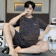 Yalu men's pajamas summer ຝ້າຍບໍລິສຸດສັ້ນເສອແຂນສັ້ນ 2026 ໃຫມ່ໄວຫນຸ່ມ summer ຊຸດຜ້າຝ້າຍເຮືອນ.