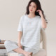 Yalu pajamas ສໍາລັບແມ່ຍິງທີ່ມີ pads ຫນ້າເອິກ 2026 ລະດູຮ້ອນໃຫມ່ບາງໆຝ້າຍບໍລິສຸດສັ້ນເສອແຂນສັ້ນສາມາດໃສ່ນອກເຮືອນຊຸດເຄື່ອງນຸ່ງຫົ່ມ
