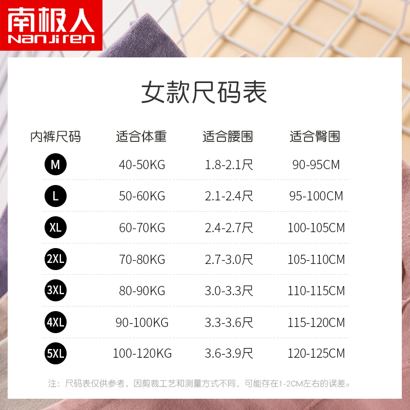 南极人大码胖mm高腰性感印花头内裤 南极人明淘内裤